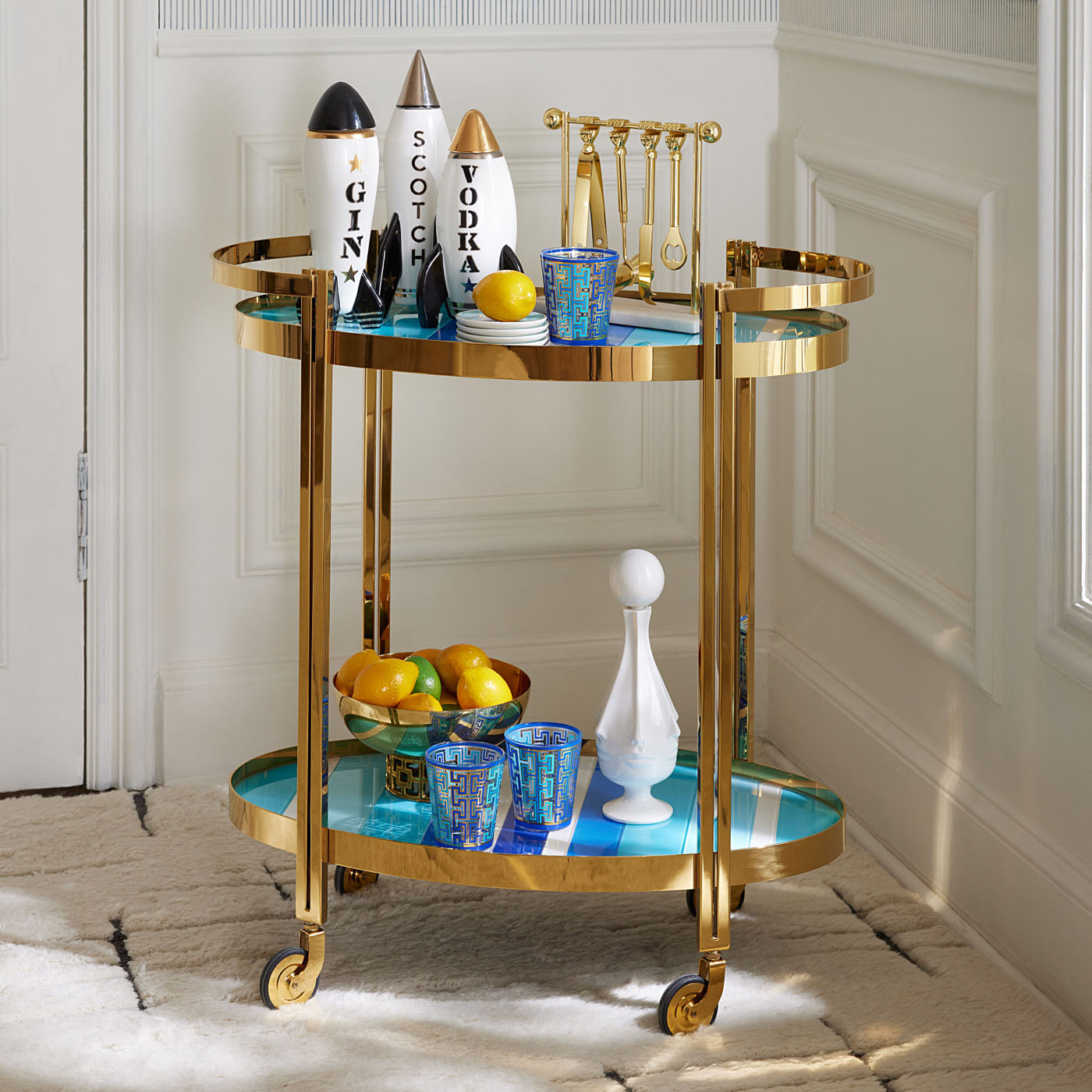 Ultramarine Bar Cart styled
