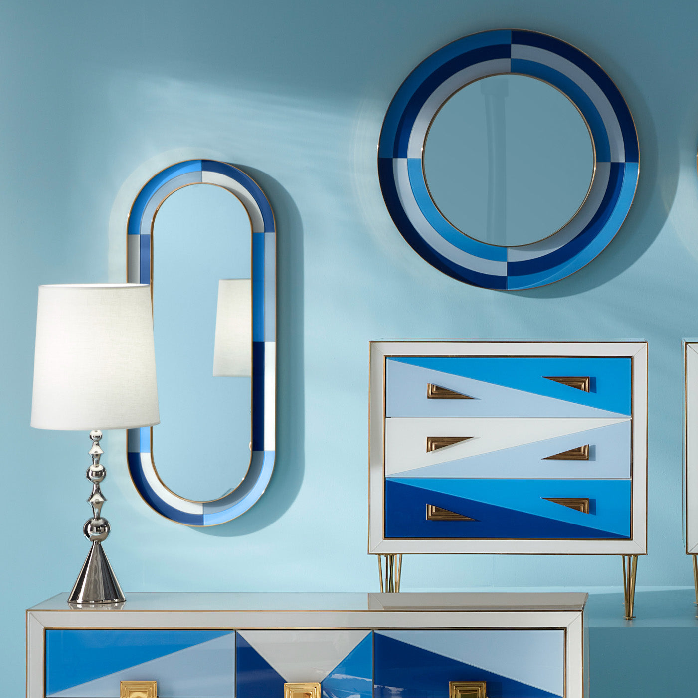 harlequin furniture and lighting collection multi blue - styled view