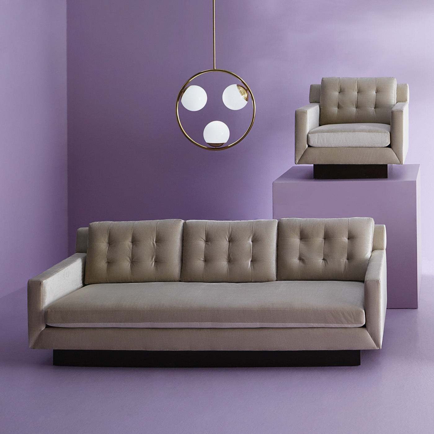 wright sofa and lounge chair collection - styled view