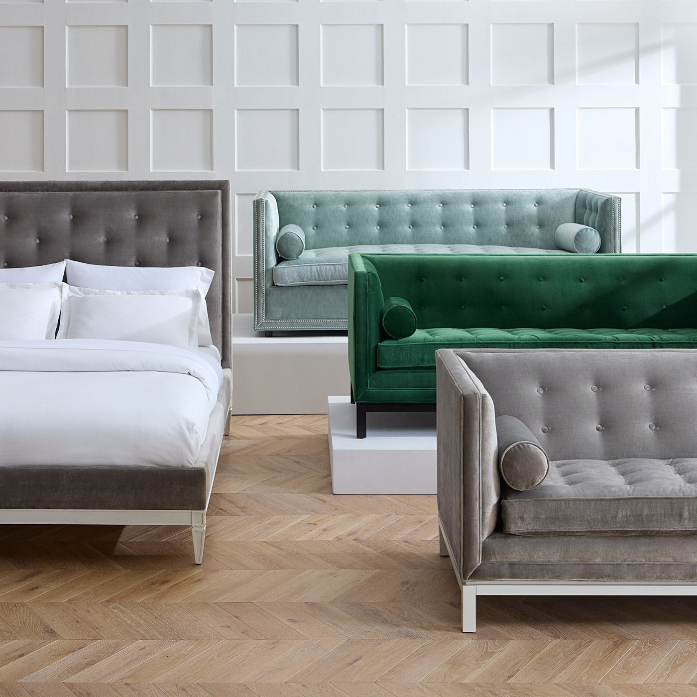 lampert king bed white base - collection view