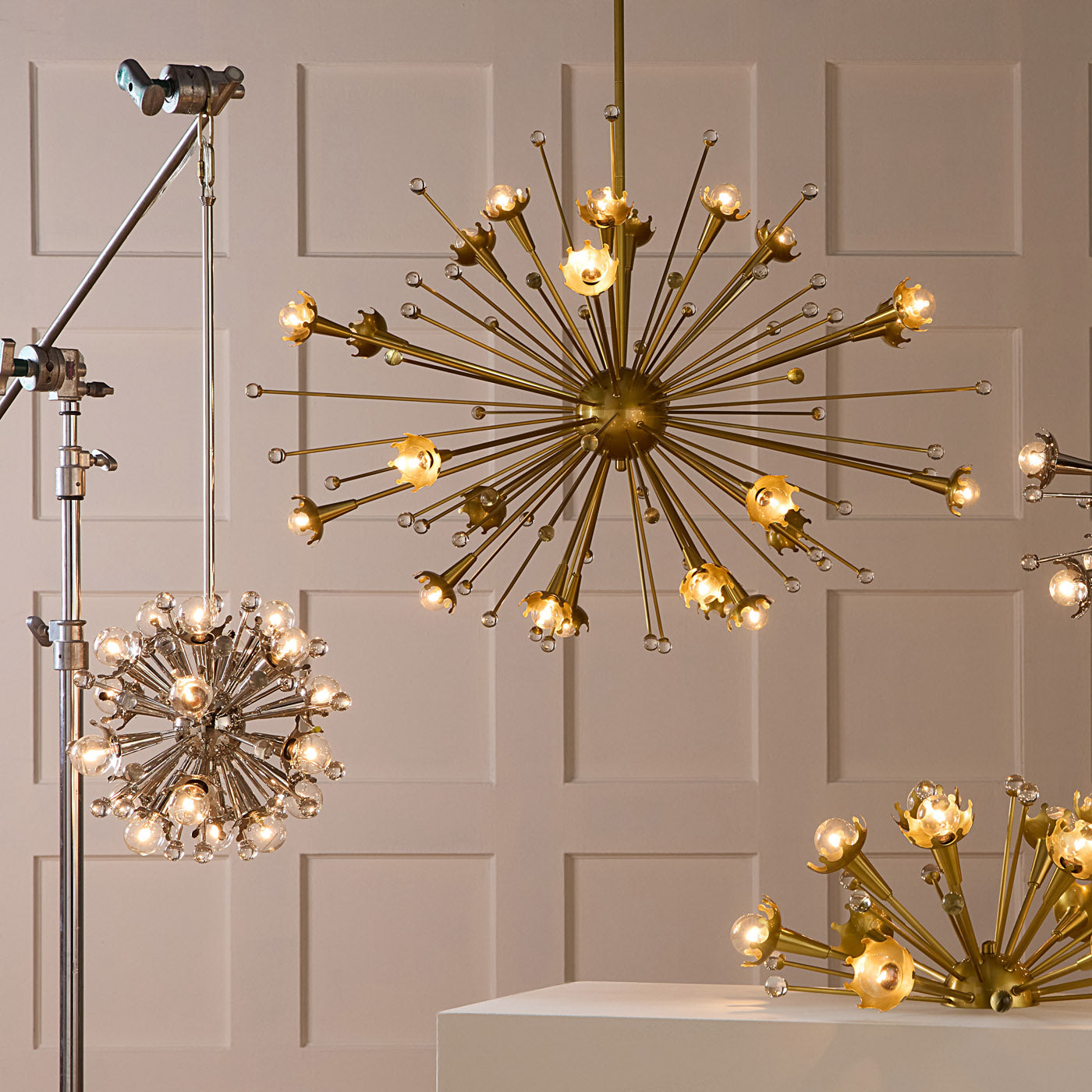 sputnik chandelier brass styled
