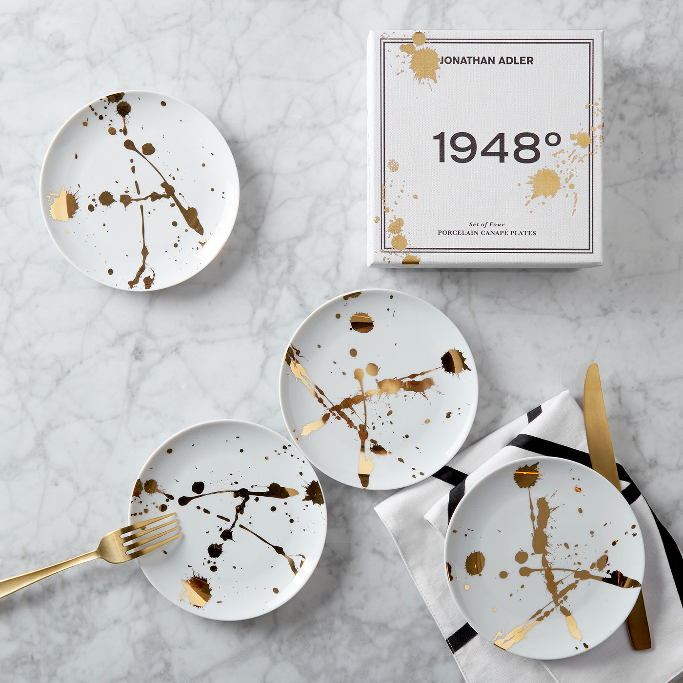 1948 canape plate set with box - styled view 2