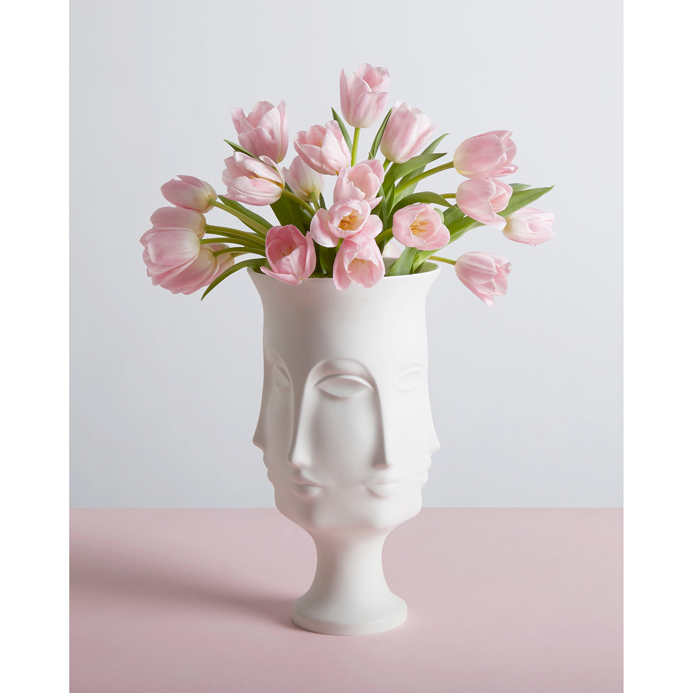 dora maar urn with pink flowers - styled view