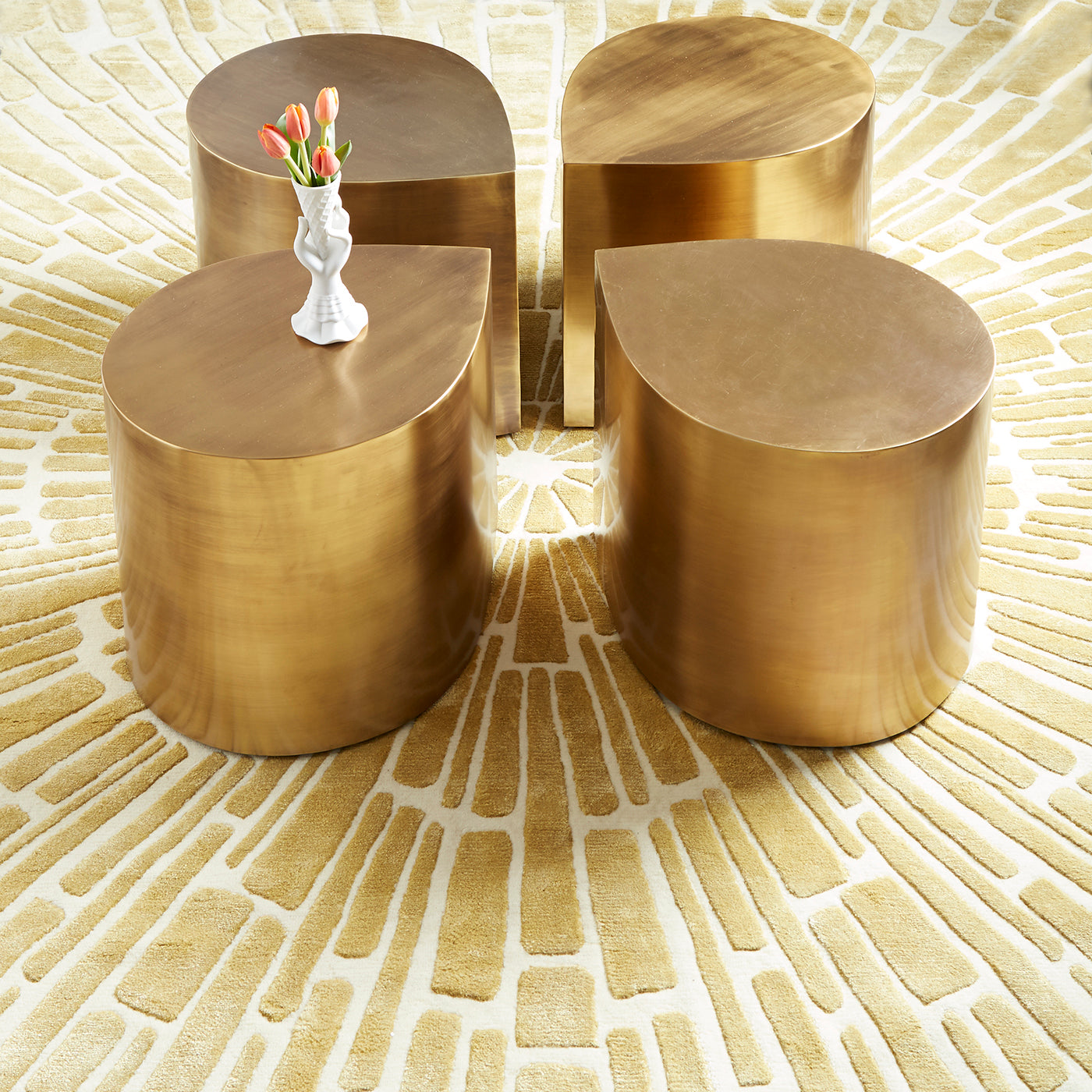 teardrop table antiqued brass - angle view 10