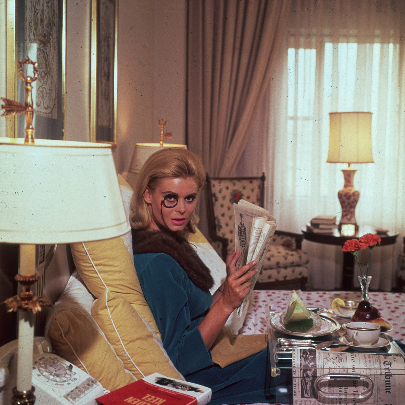 slim aarons "monocled miss" photograph - front view