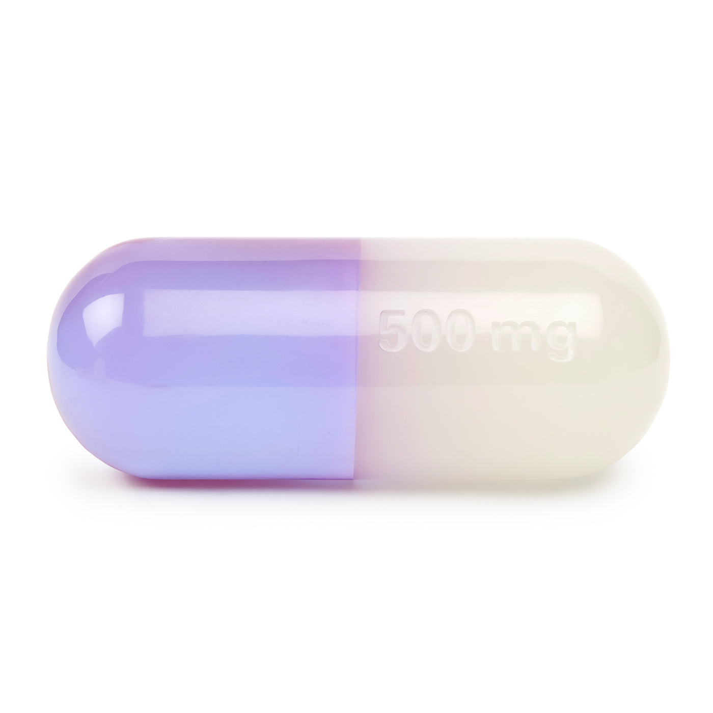 acrylic pill large purple - front view