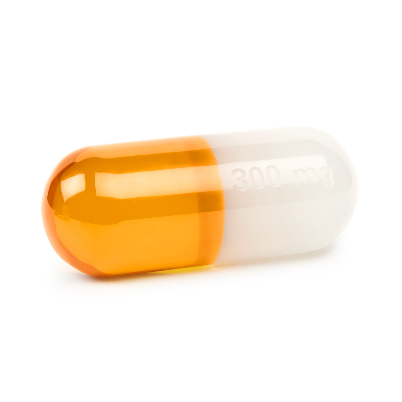 acrylic pill medium gold glitter - angle view
