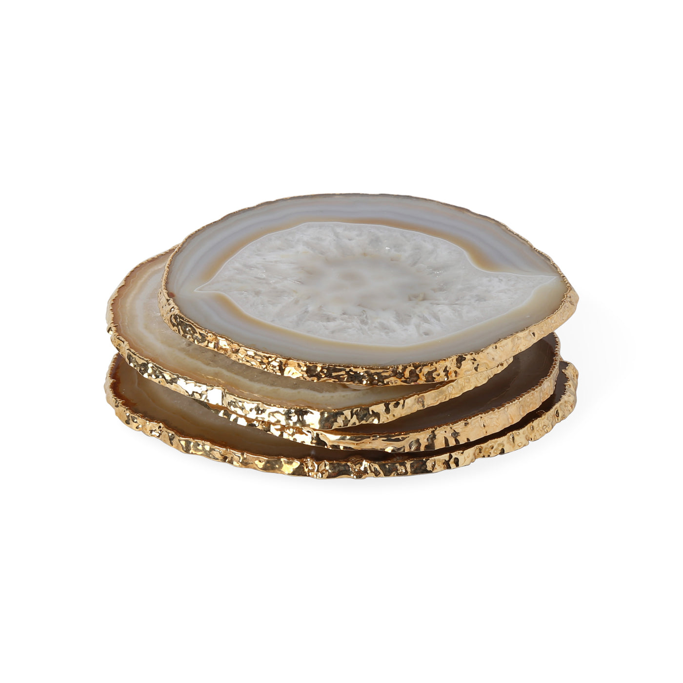 Natural and Gold Agate Coasters