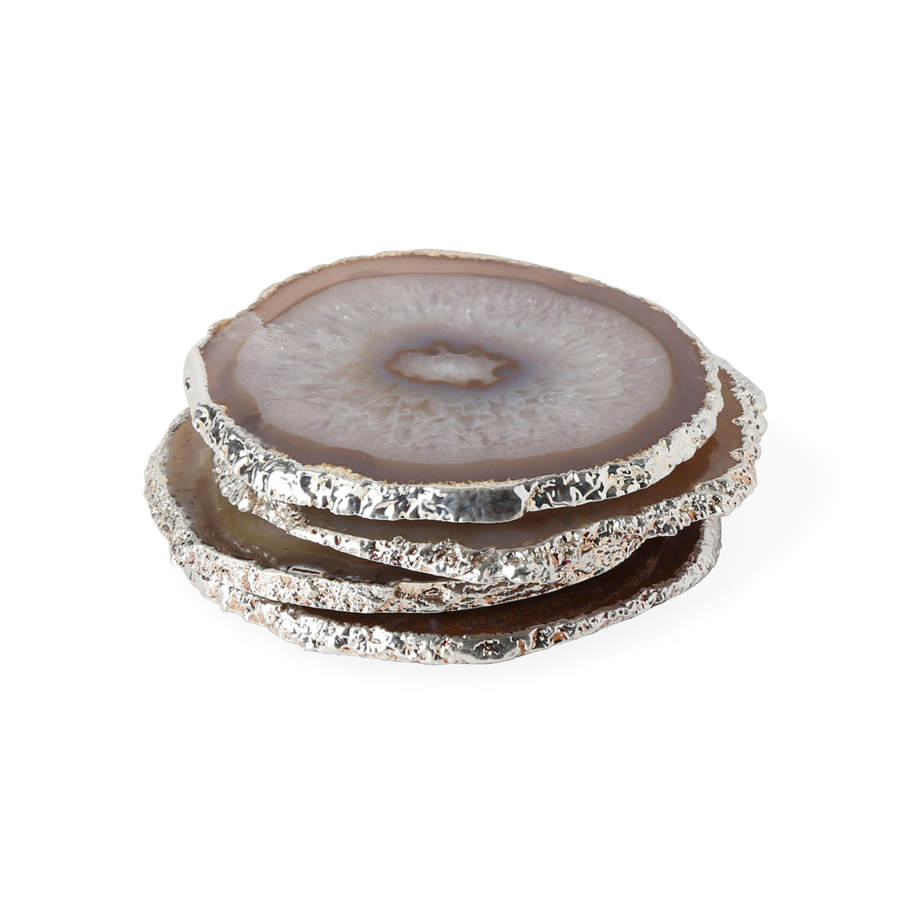 Natural and Silver Agate Coasters Jonathan Adler