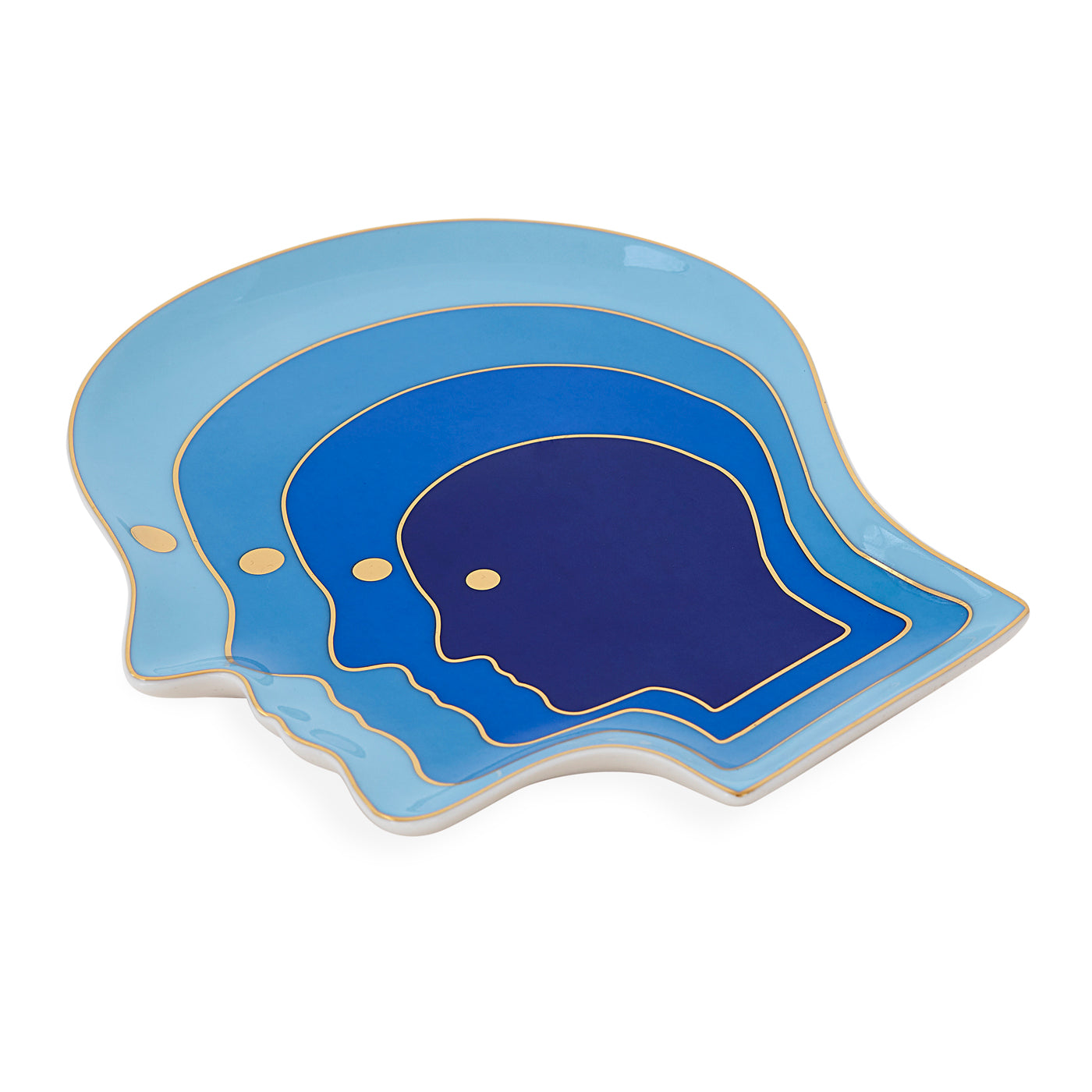 atlas trinket tray porcelain blue - angle view