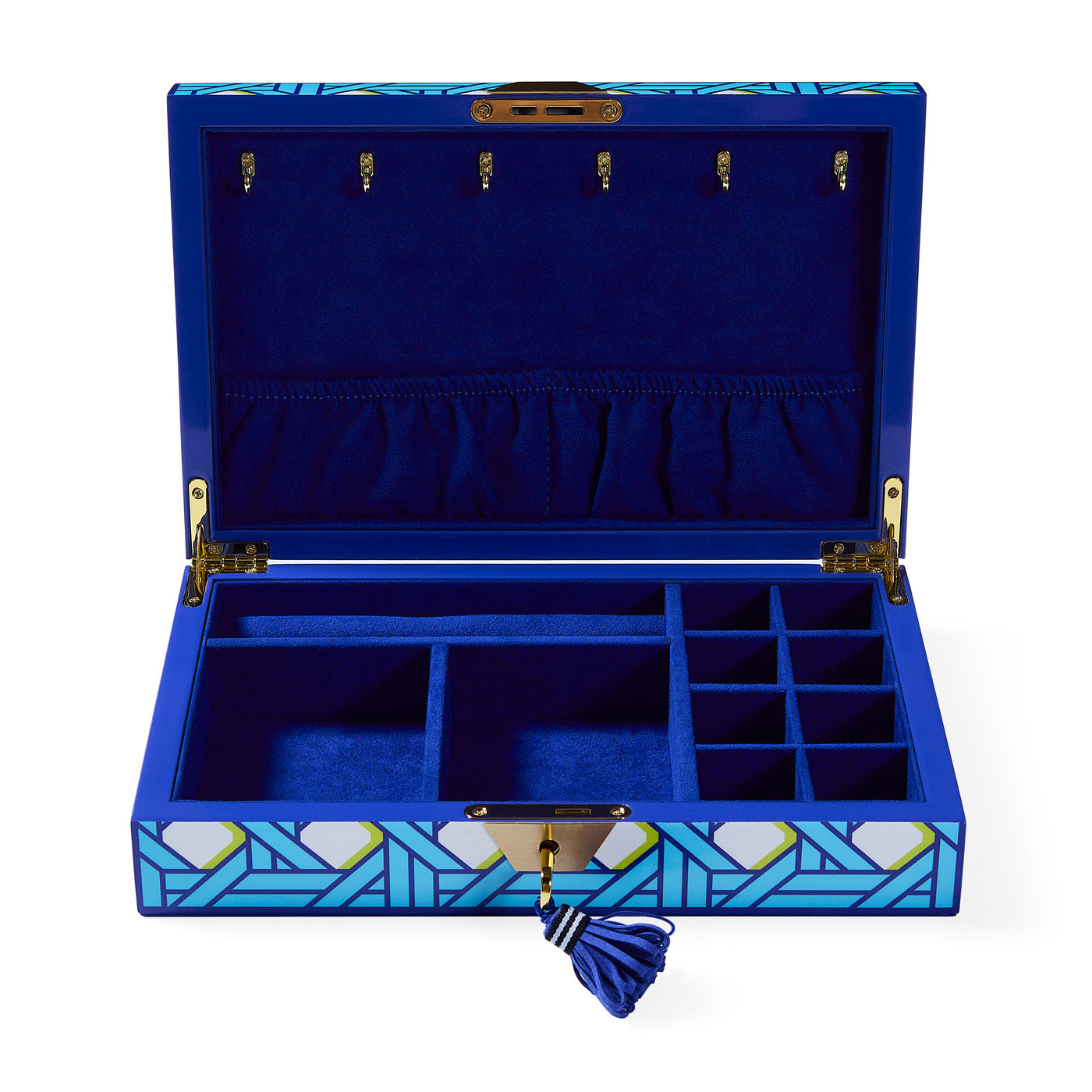Basketweave Lacquer Jewelry Box - opened view