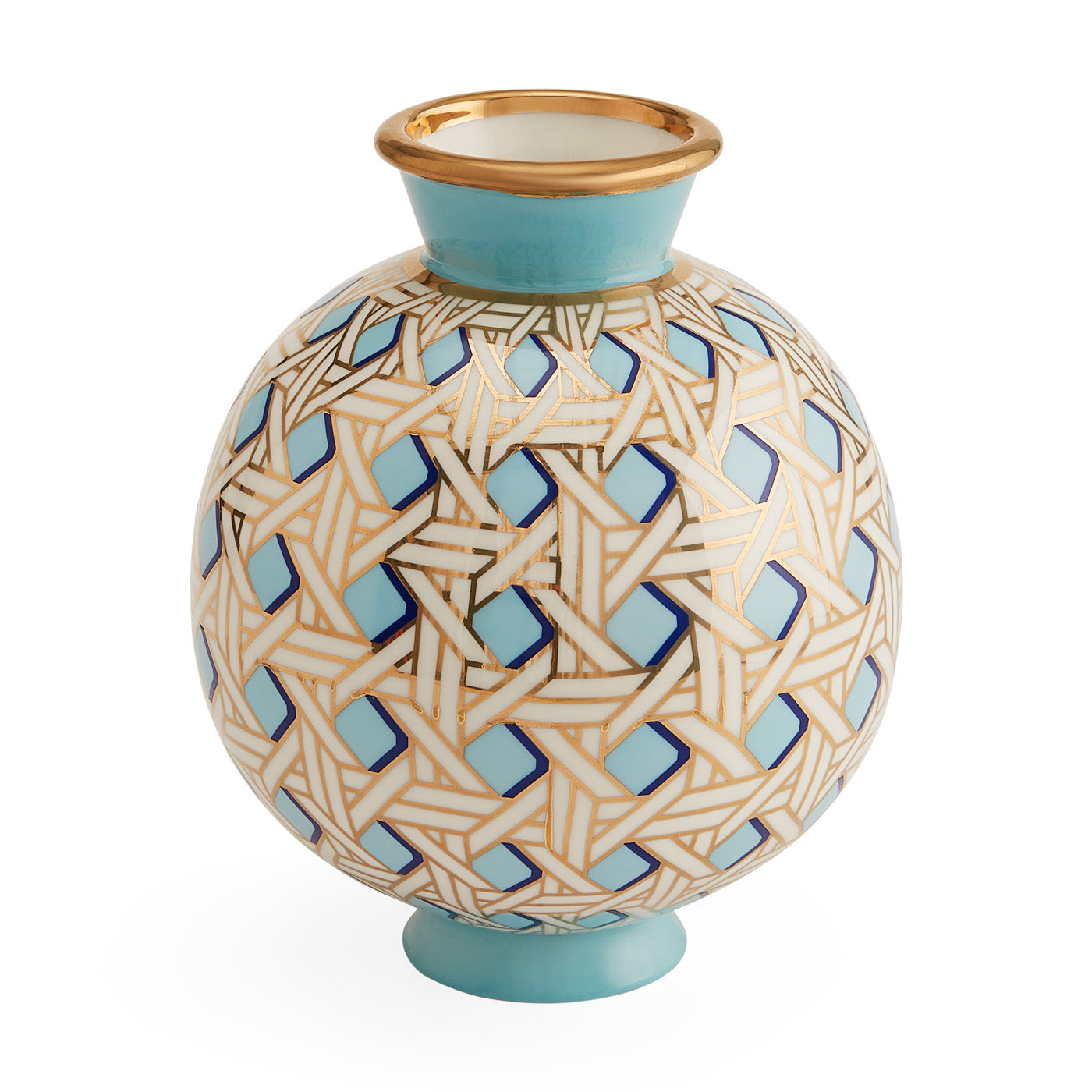 Basketweave Round Vase - front view