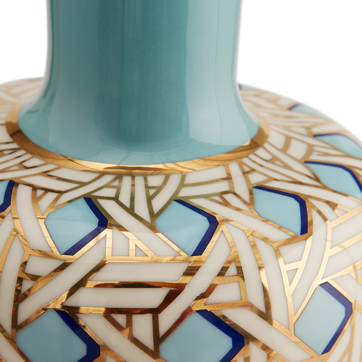 Basketweave Tall Bottle Vase - details view