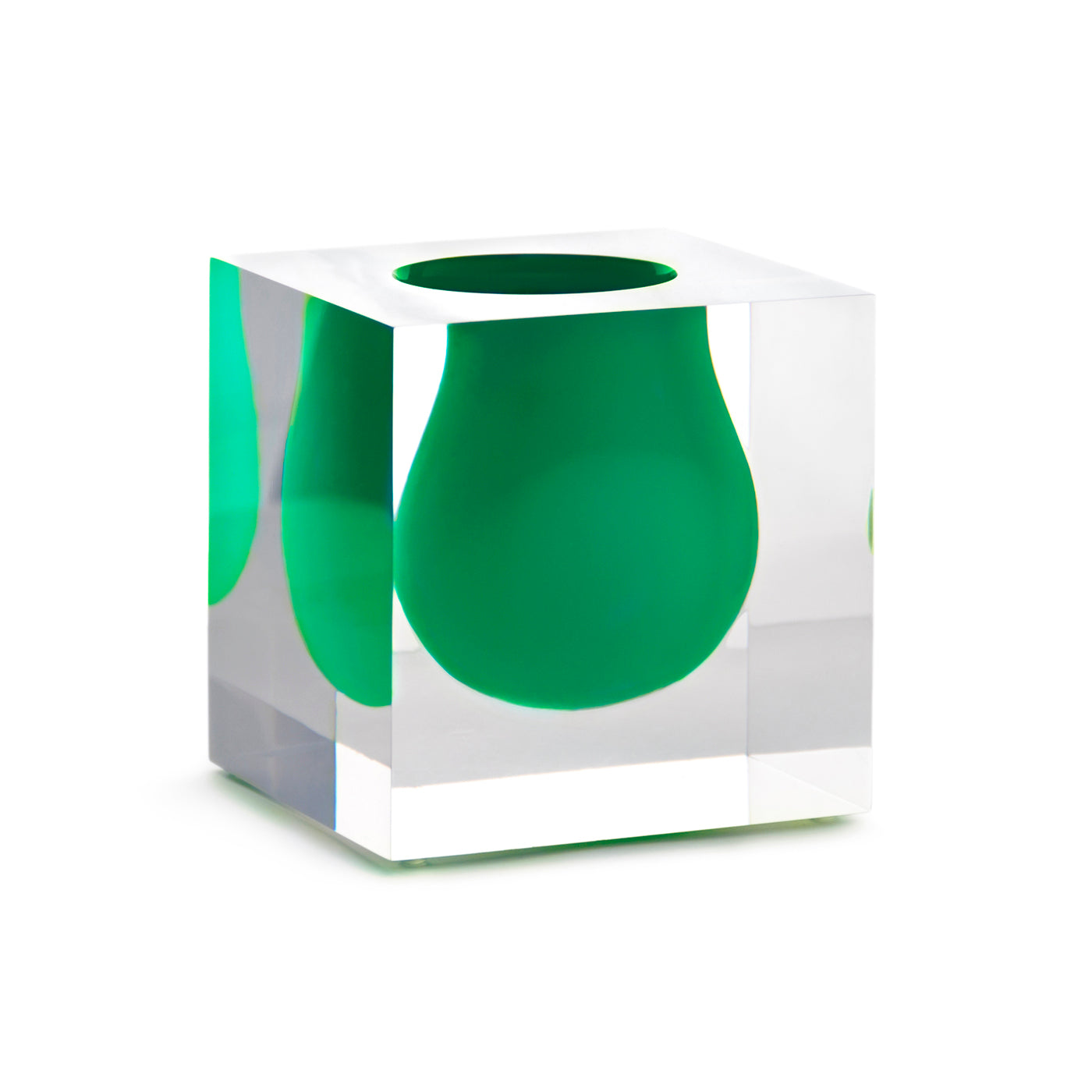bel air mini scoop vase emerald green acrylic - angle view