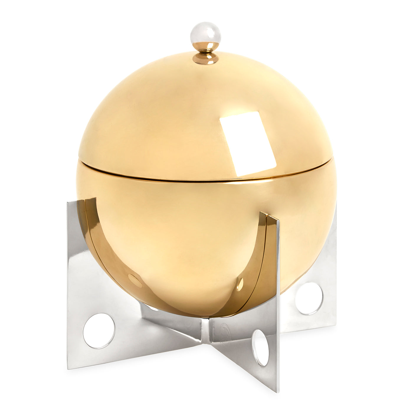 berlin ice bucket brass stainless steel - front view
