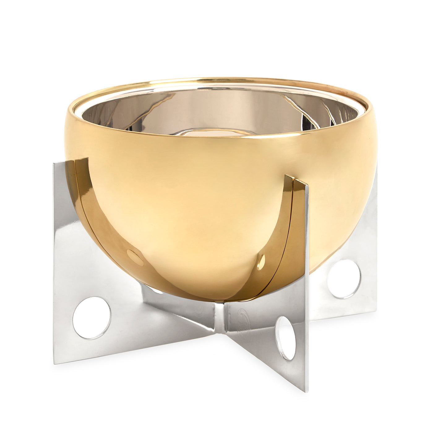 berlin ice bucket brass stainless steel no lid - front view