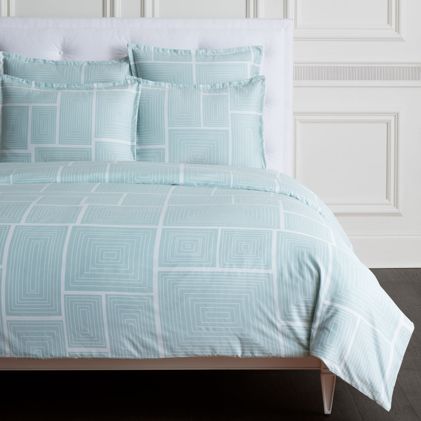 blocks duvet set cotton cambric black and white - folded view