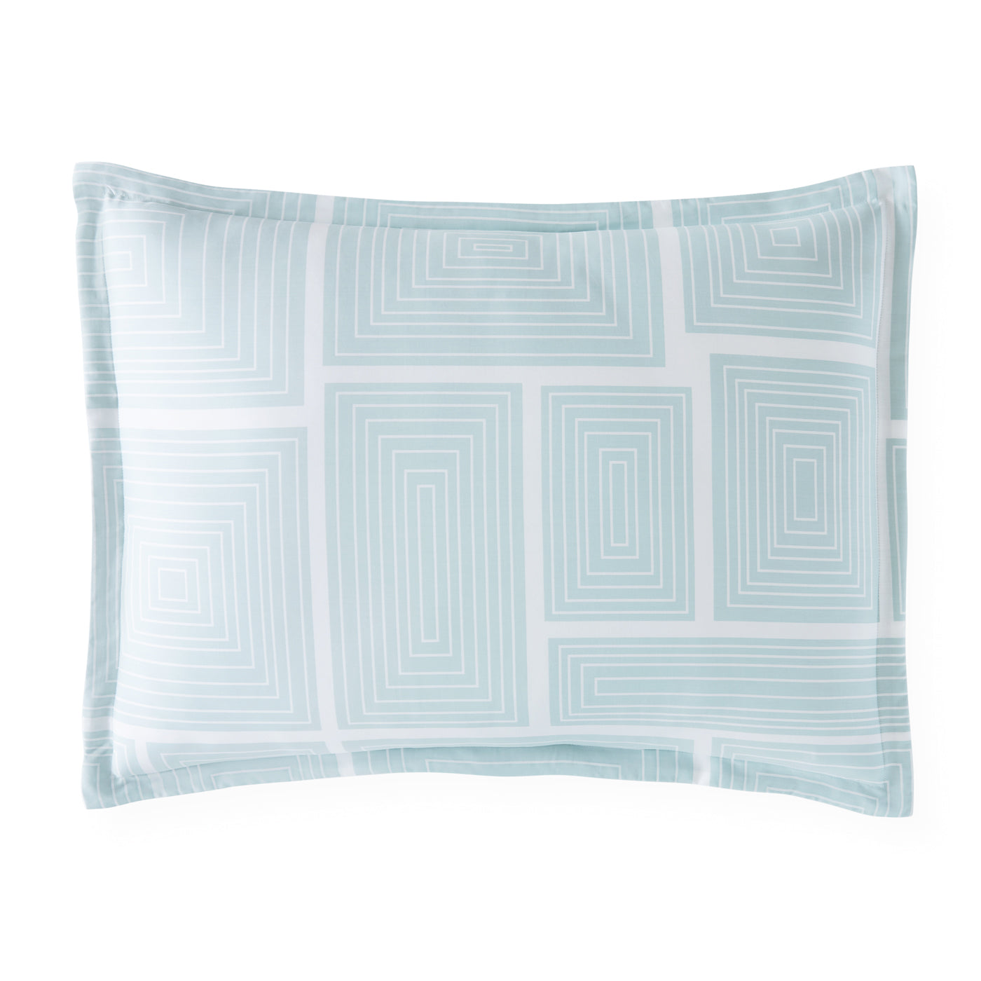 blocks sham supima cotton blue standard size - front view