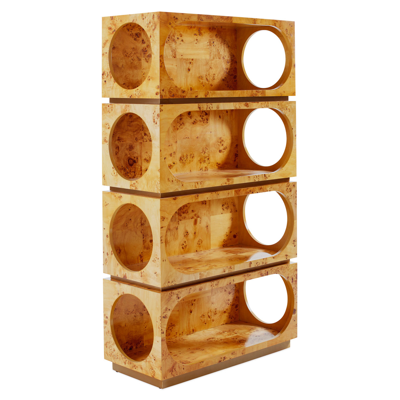 bond etagere burled wood - angle view
