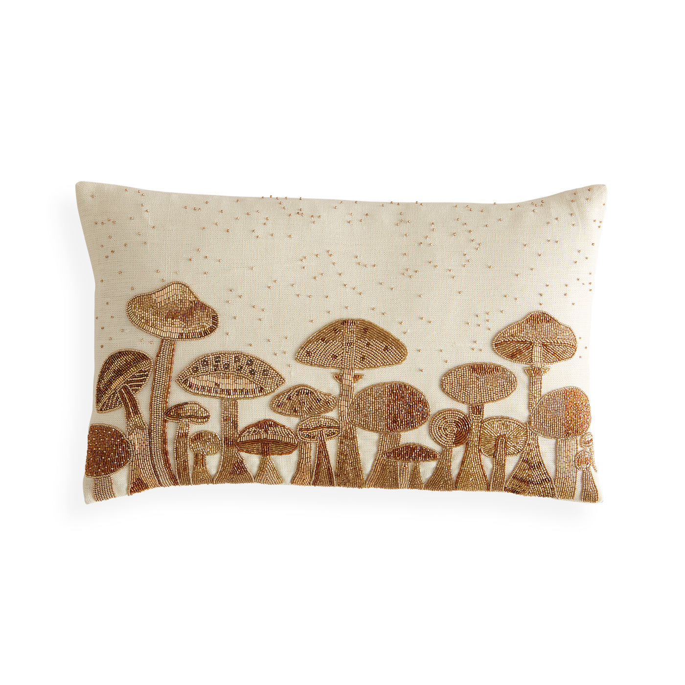 Botanist Mushroom Field Beaded Pillow - front view