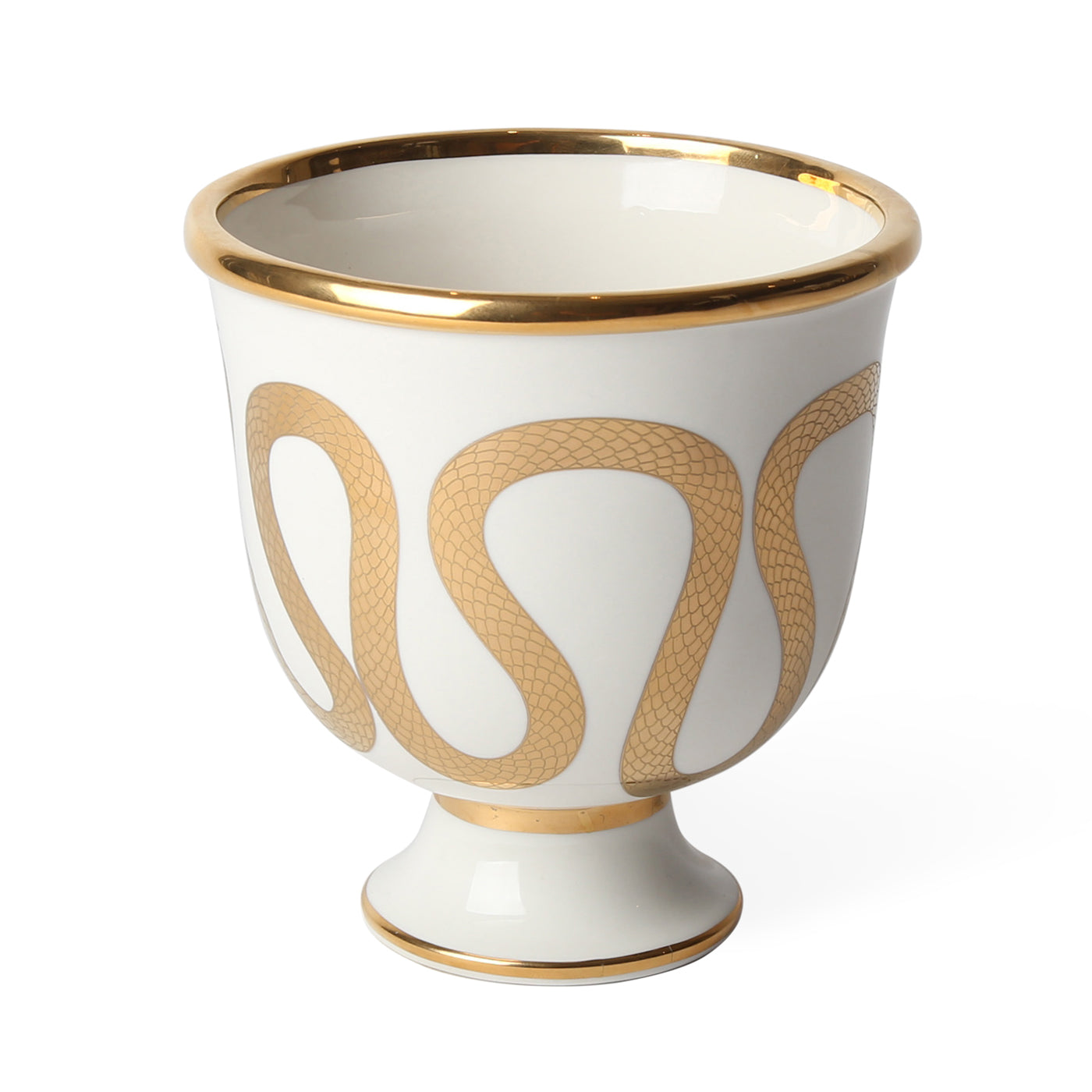 botanist snake and apple bowl porcelain white accents gold - view 3