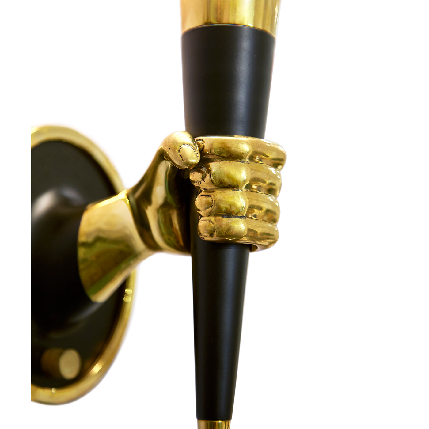 hand sconce brass blackened brass - detail view
