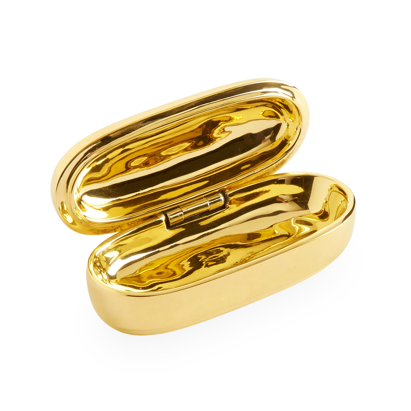 ambien pill box brass - front view