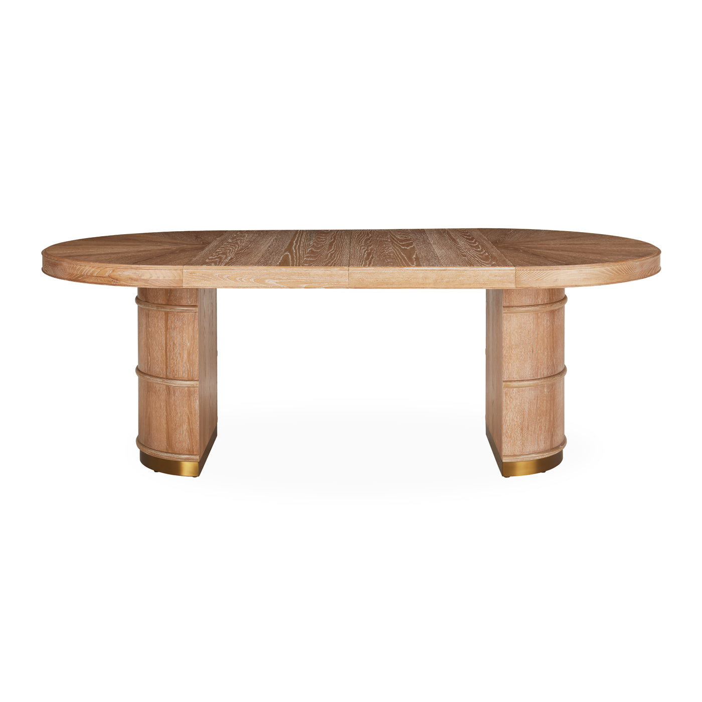 brussels dining table wood brass accents - detail view 1