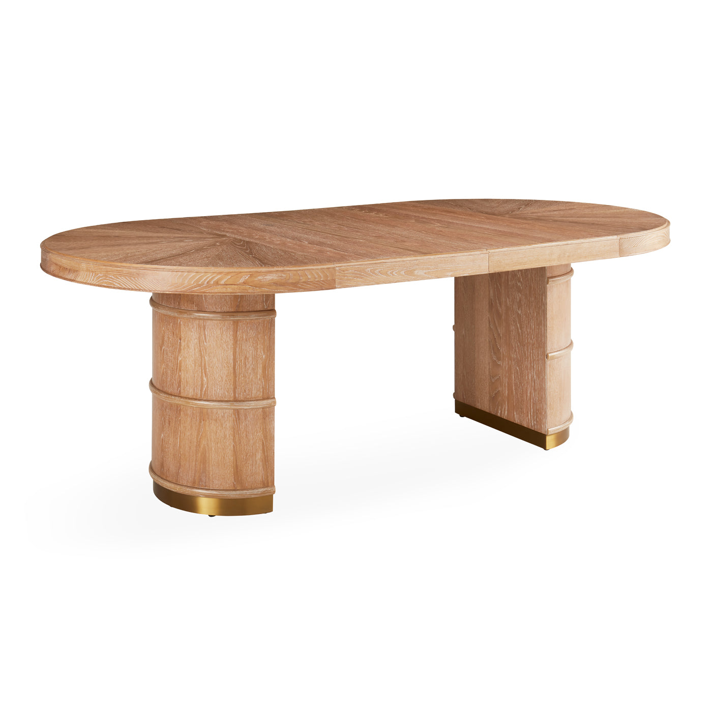 brussels dining table wood brass accents - detail view 2