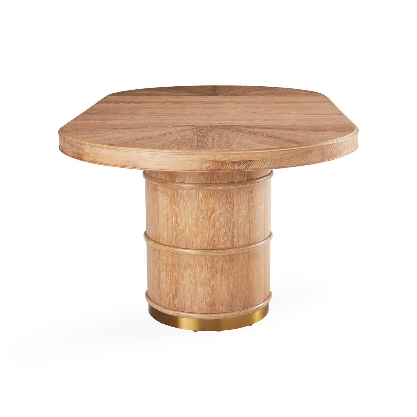 brussels dining table wood brass accents - detail view 3