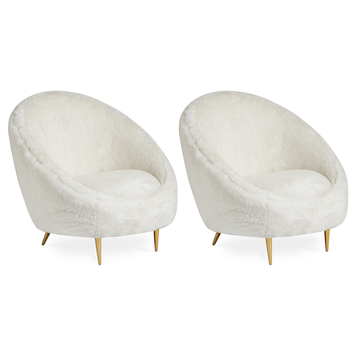 ether chair bundle shearling feet brass - angle view