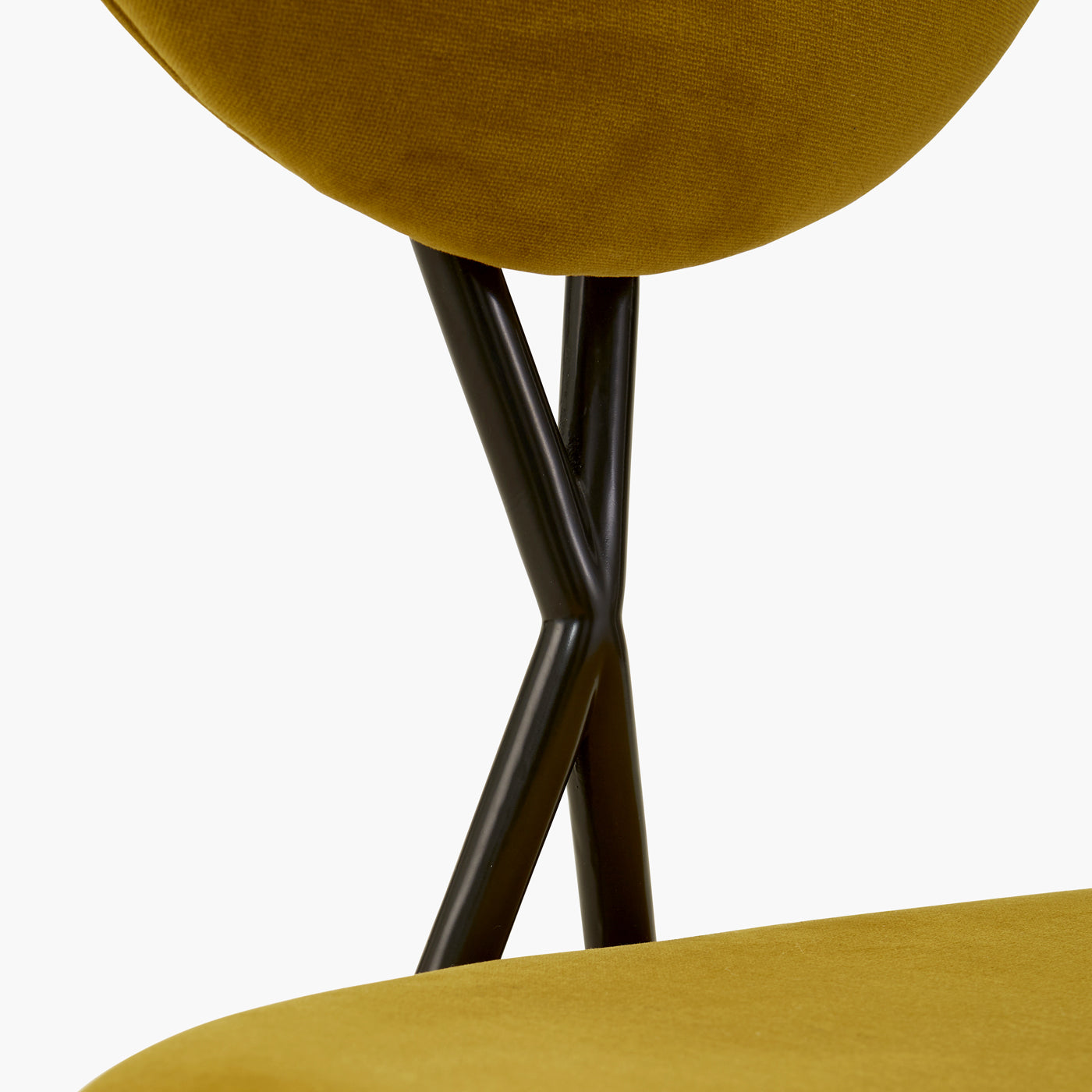 caprice dining chair varese lichen velvet frame metal black - side view