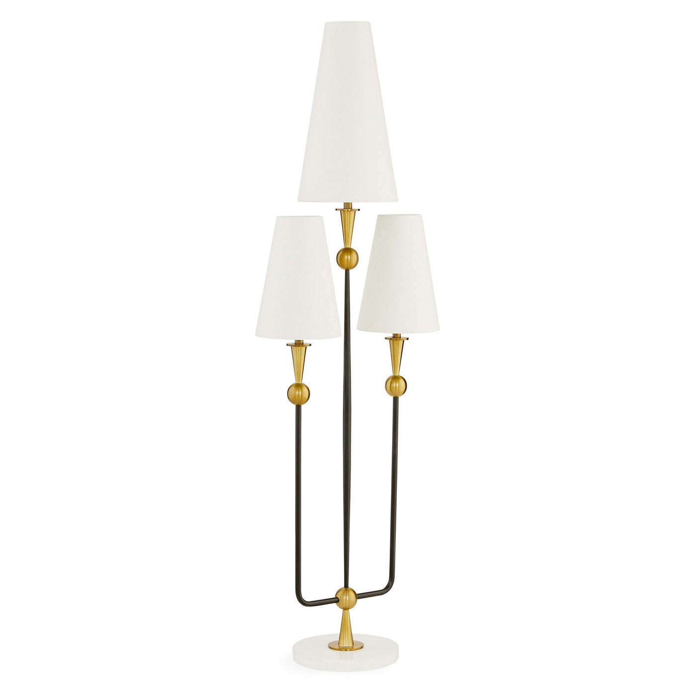 caracas cactus floor lamp white brass marble - detail view
