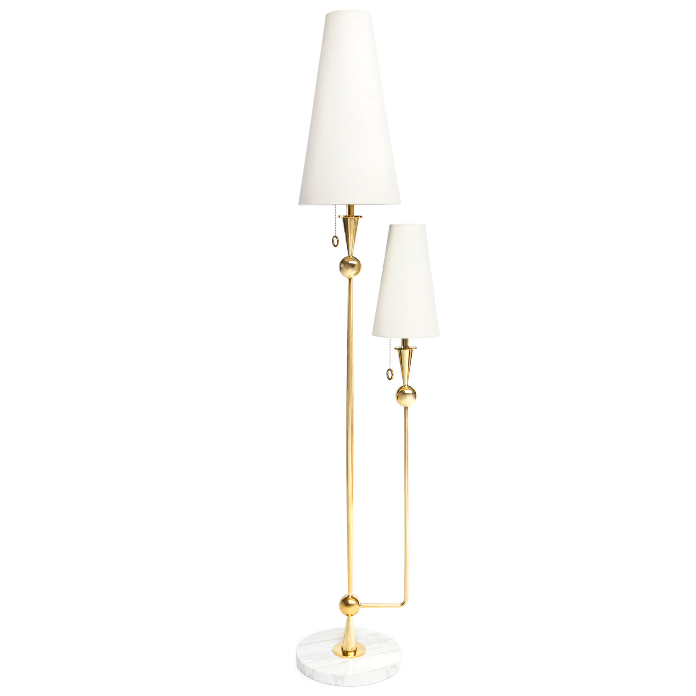 caracas floor lamp brass base marble with chevron bed