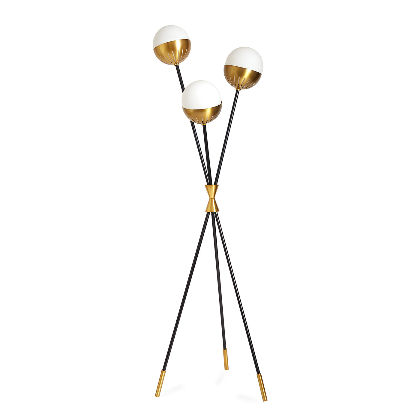 caracas tripod floor lamp brass fram black metal - view 1