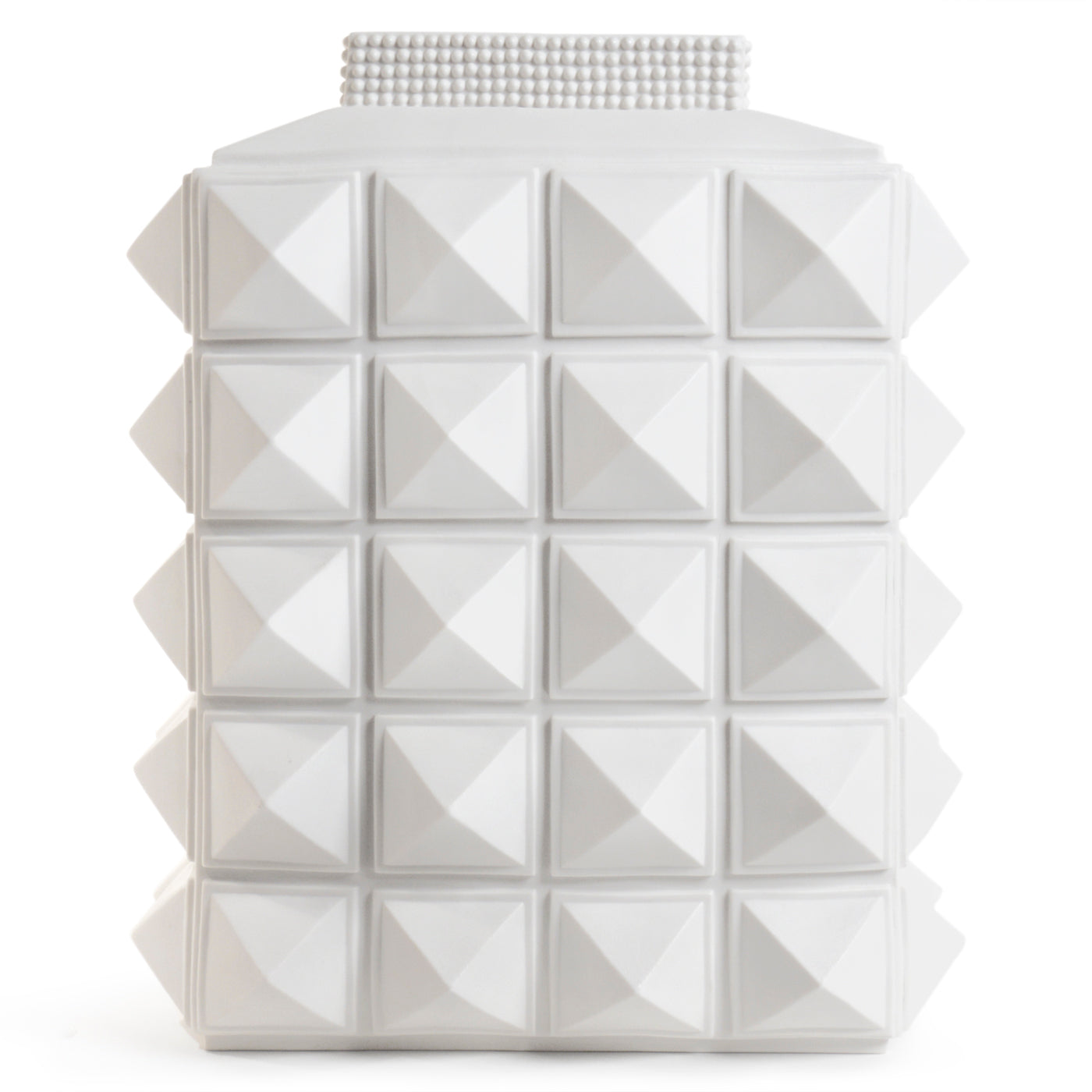 charade studded vase porcelain white - front view