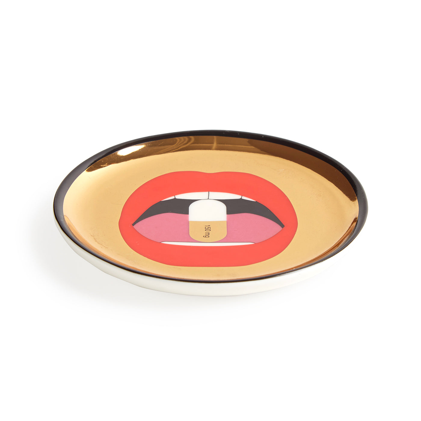 full dose coasters porcelain black red gold - view 3