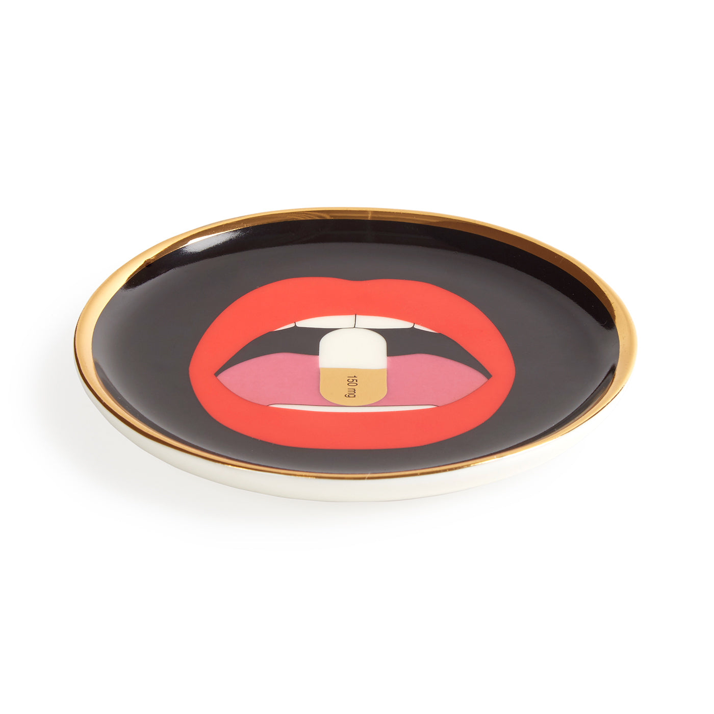 full dose coasters porcelain black red gold - view 4