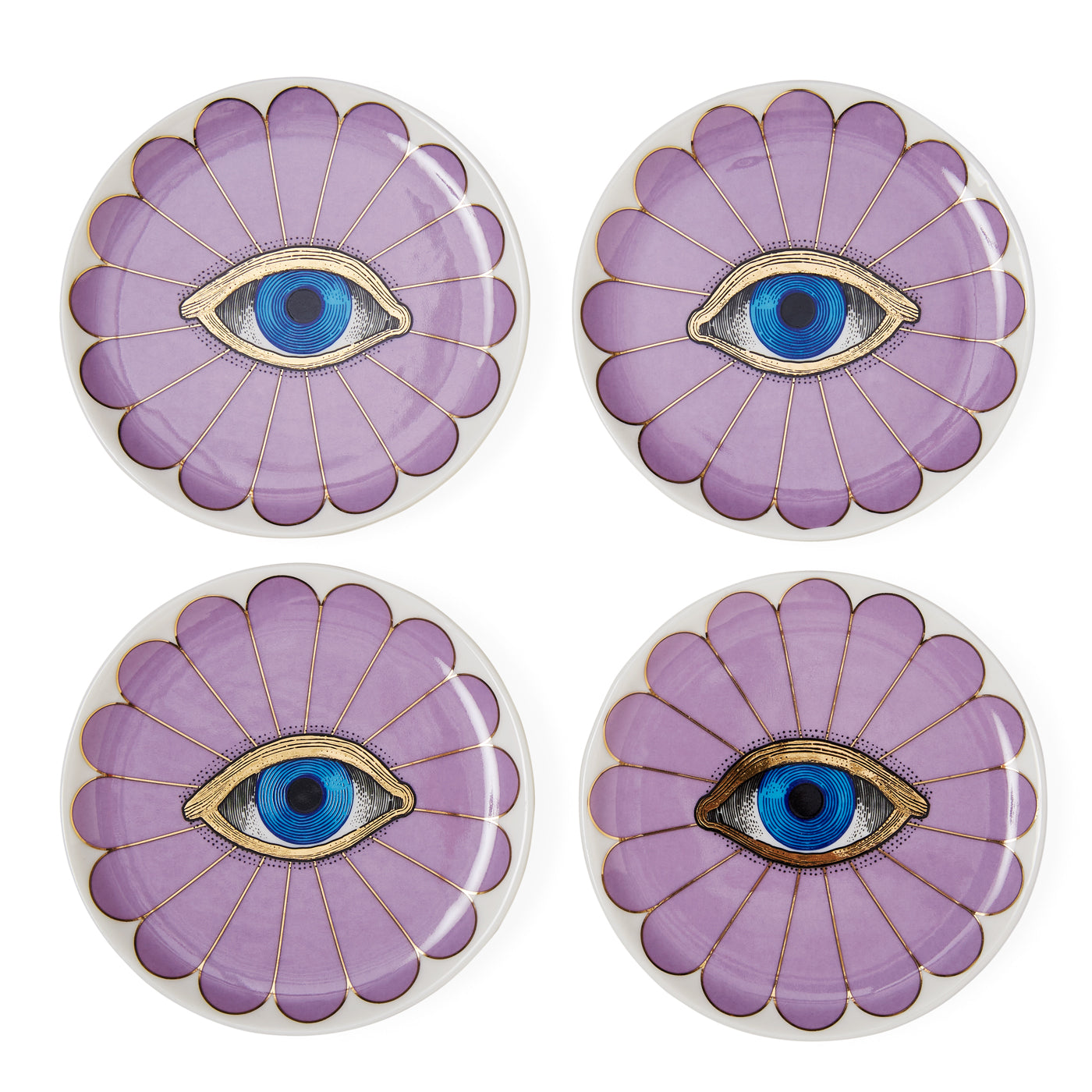 fleur coasters porcelain purple - front view