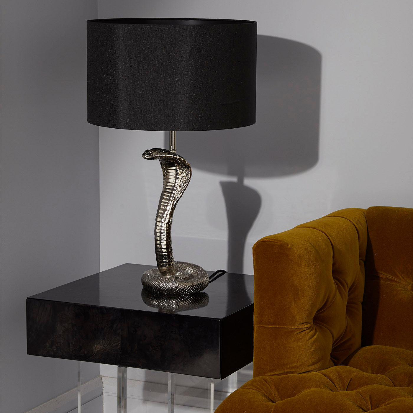 cobra table lamp bond end table - styled view