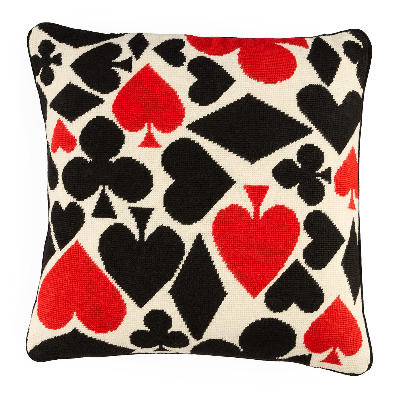 Full Deck Needlepoint Pillow - front view