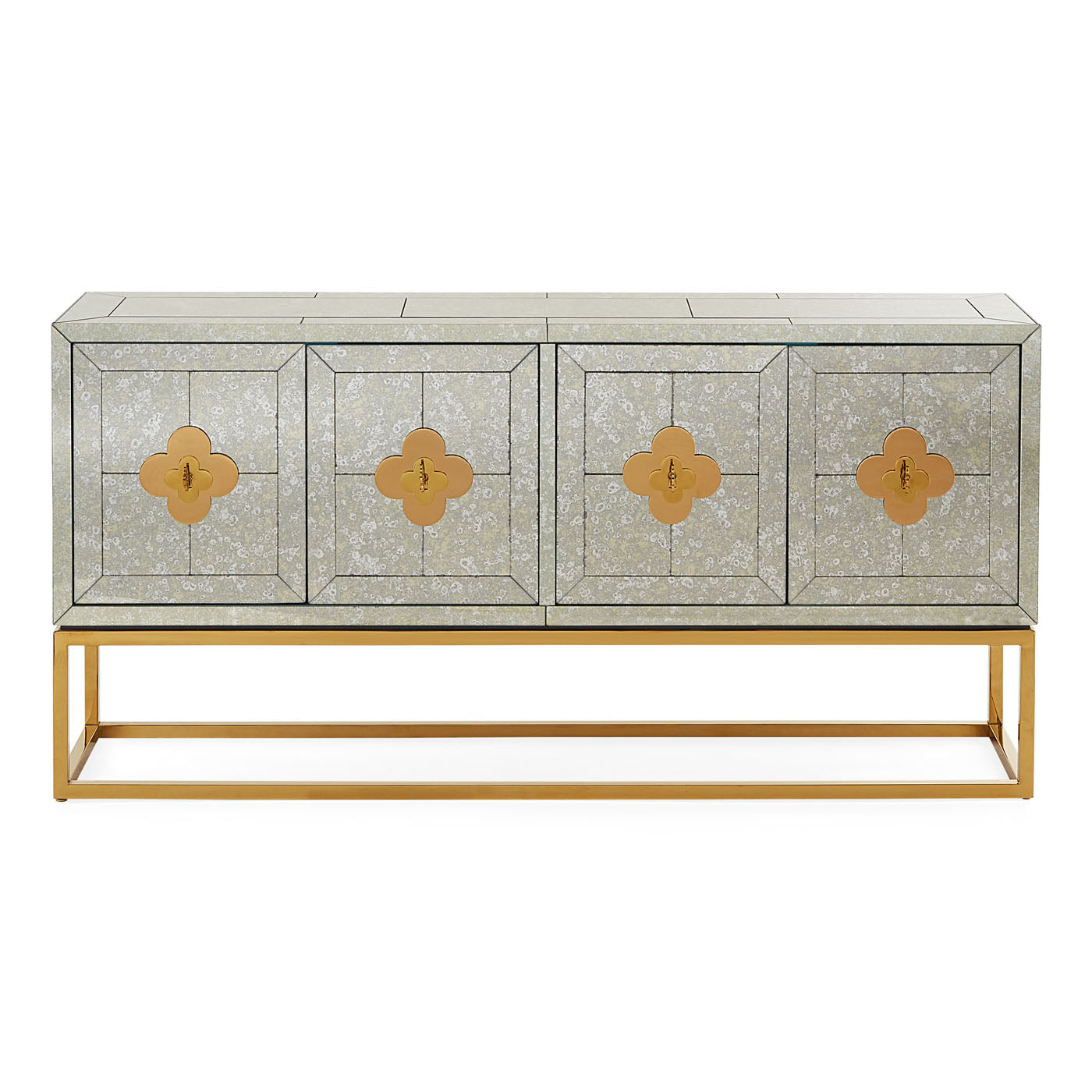 delphine credenza with rider accent chair - styled view