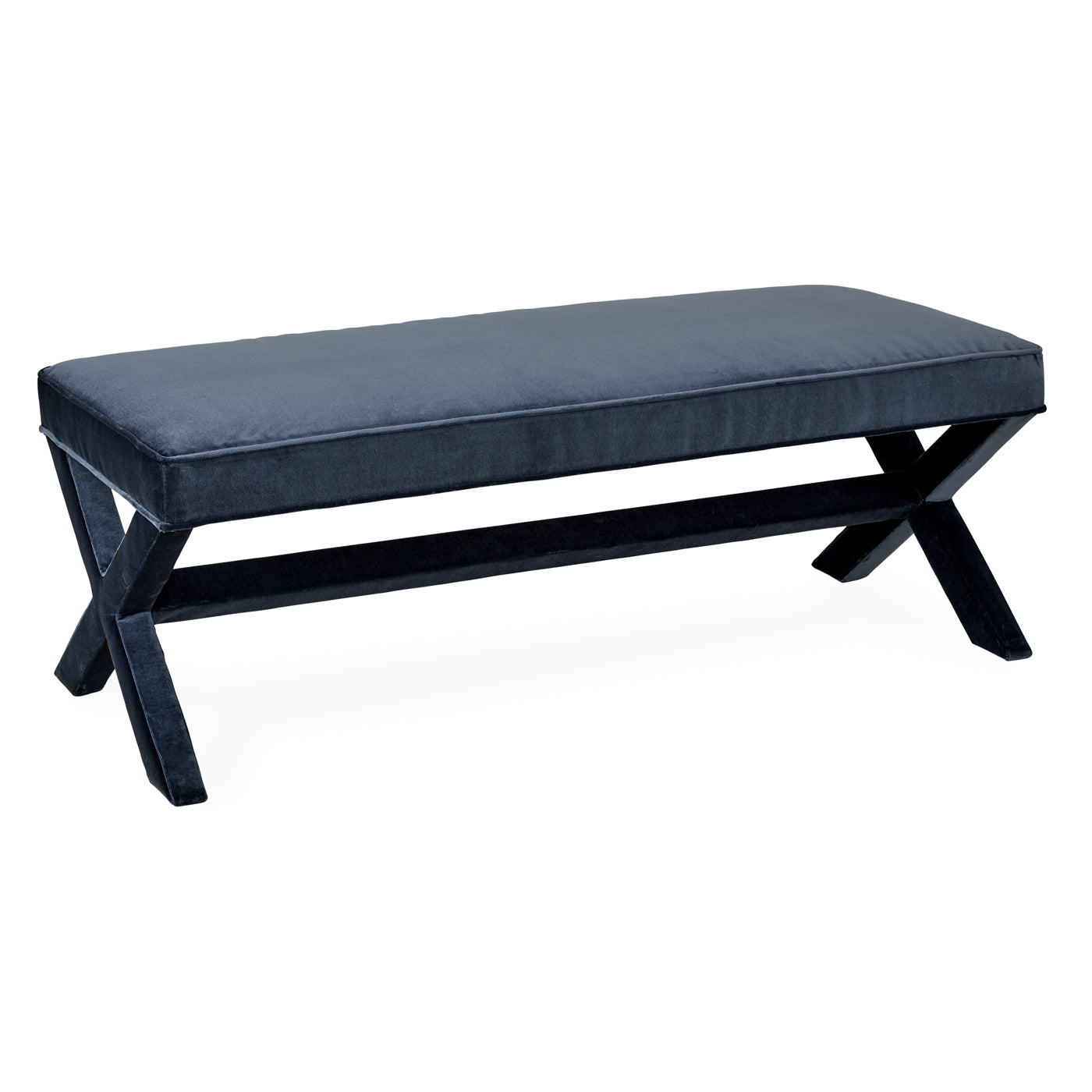 double x-bench venice mariner velvet - angle view