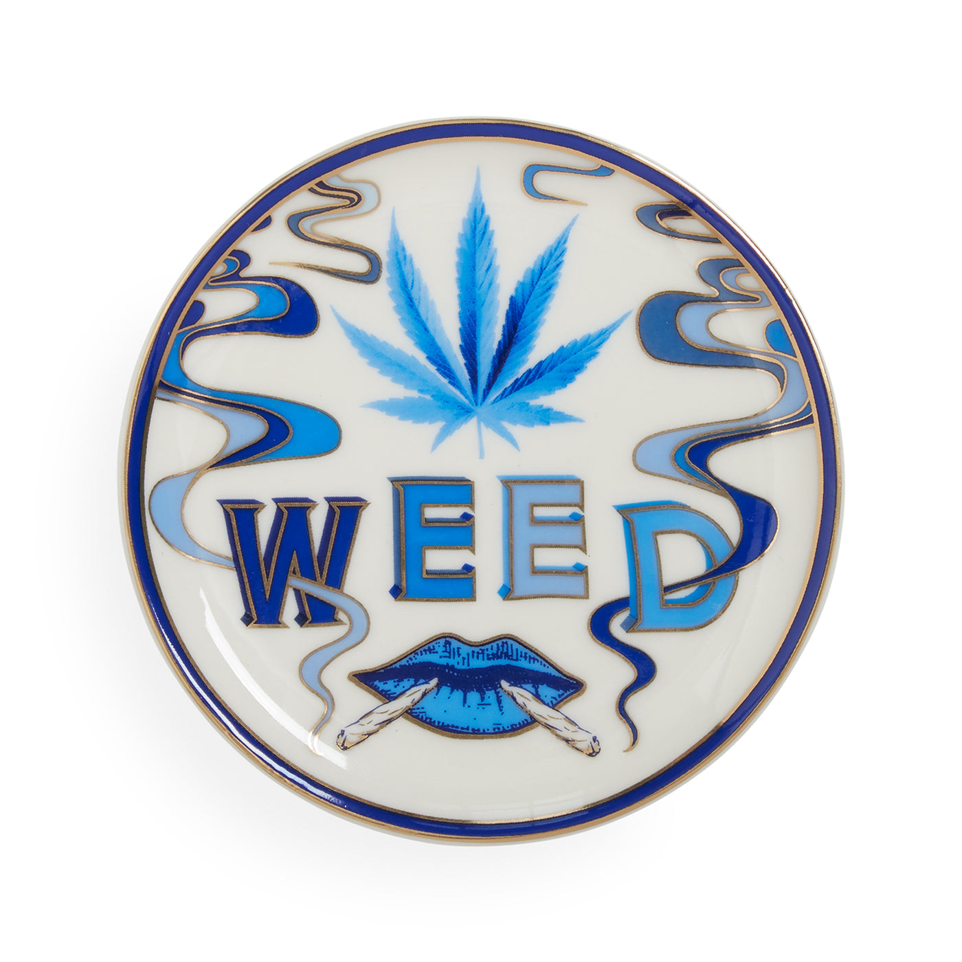 druggist coasters porcelain blue gold - holiday shot