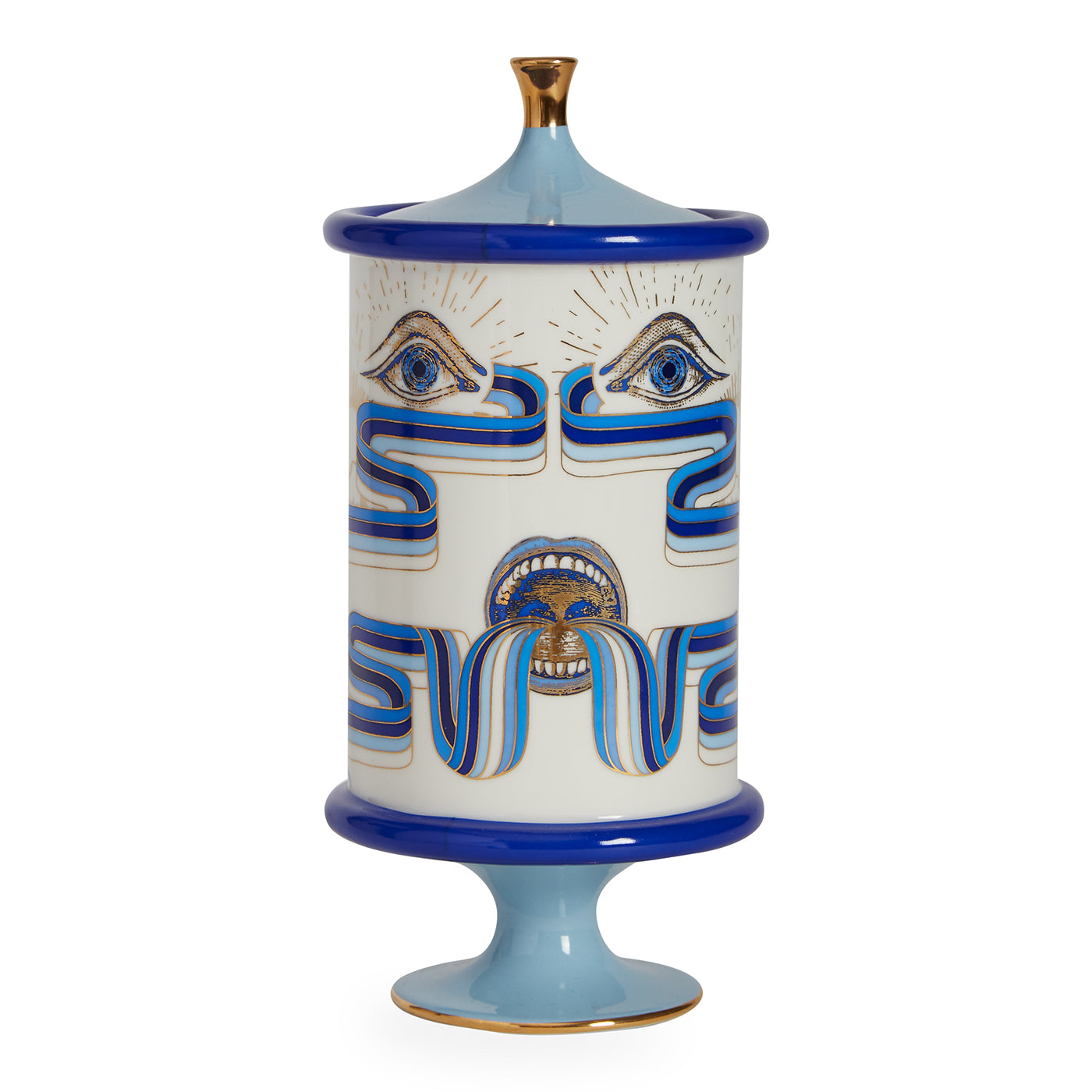 druggist peyote canister porcelain blue accents gold - view 4