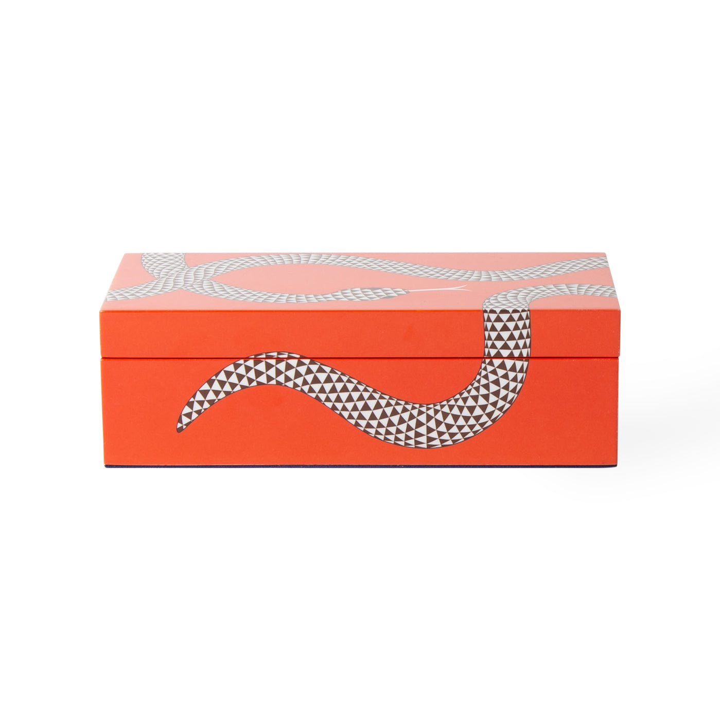 eden lacquer box small snake orange - front view