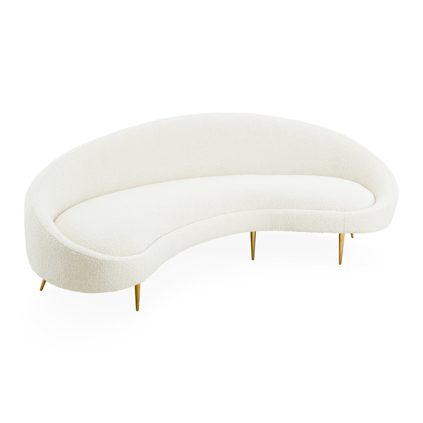 ether curved sofa oatmeal boucle - angle view 1