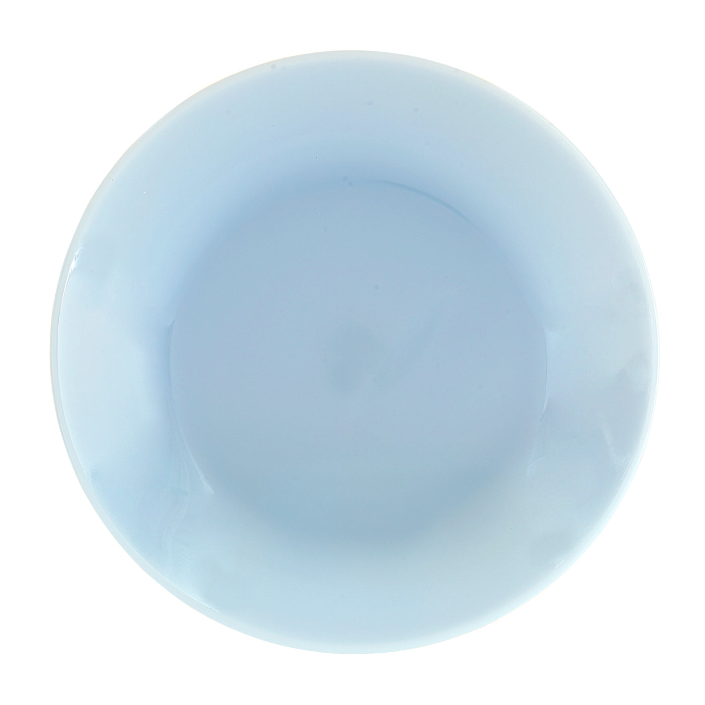 ether dessert plate milk glass blue - front view