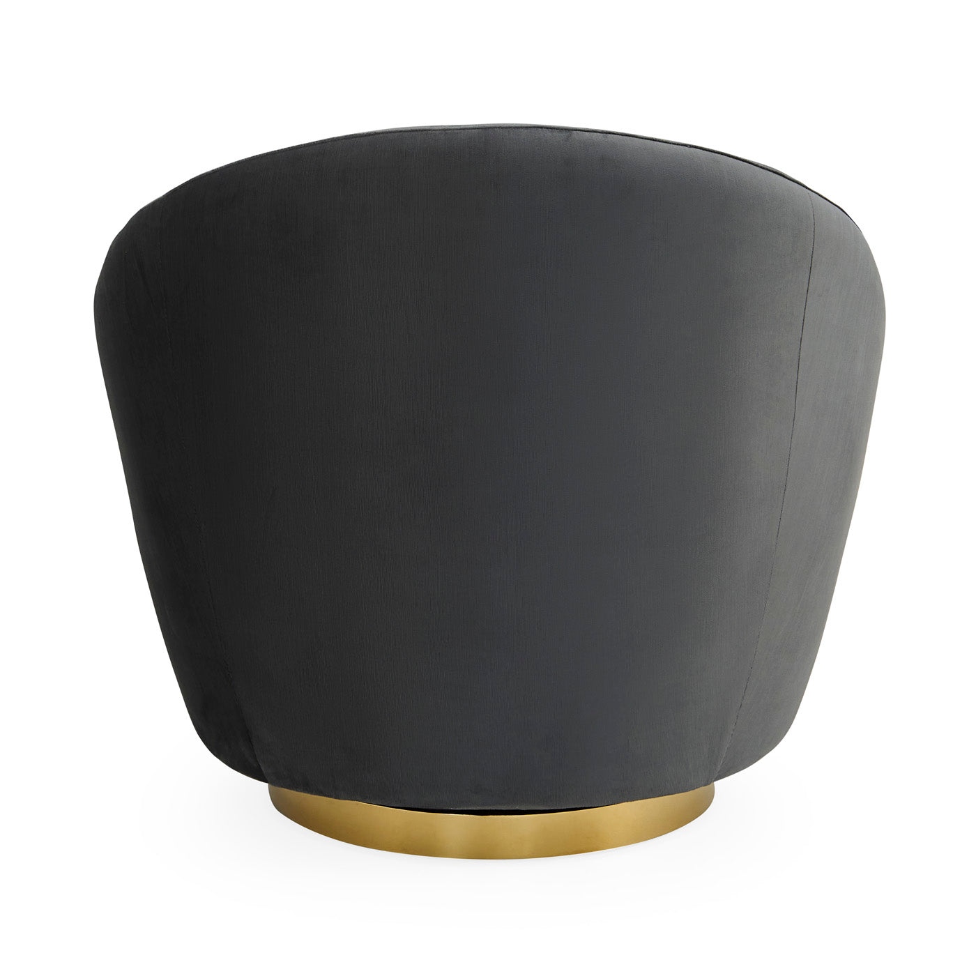 ether swivel chair bergamo charcoal velvet brass base - detail view