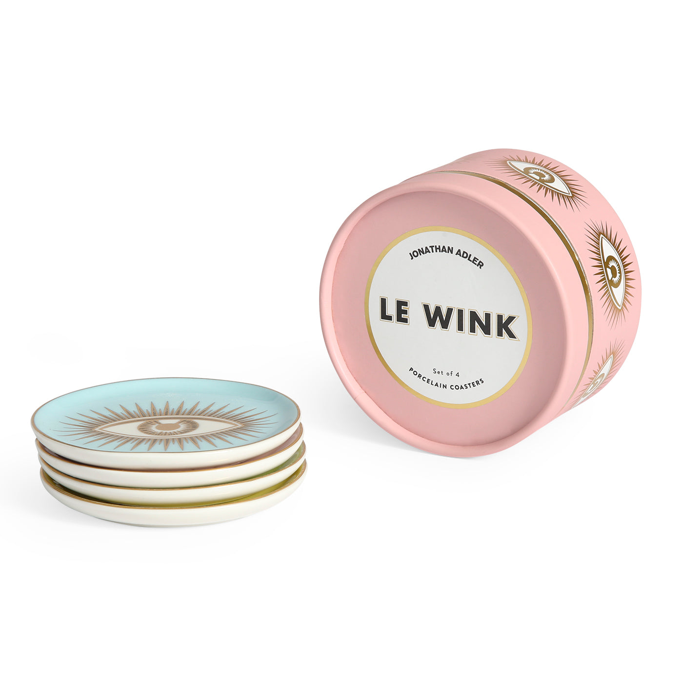 le wink coasters porcelain multicolor gold - view 3